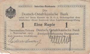 1 Rupie 1915 ro.916a B Seidenschwarz / Stelling